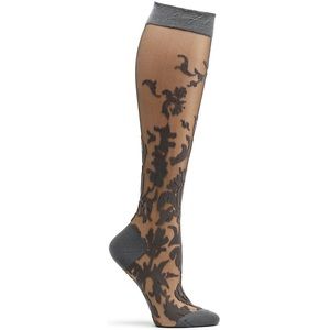 Ozone Designs Sheer Floral Knee-Socks NEW